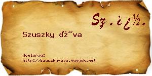 Szuszky Éva névjegykártya