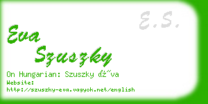 eva szuszky business card